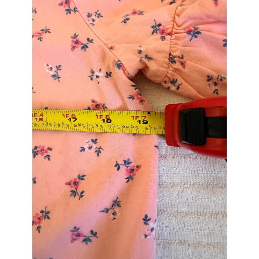Abercrombie Women's Floral M Pink Puplum Bell Sleeve Blouse - Picture 11 of 14